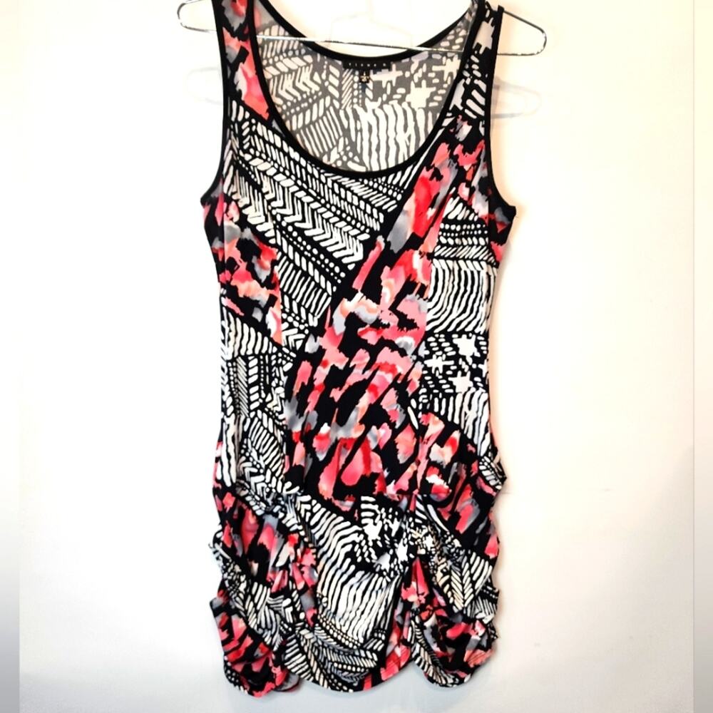 Tiana B Geometric Print Stretch‎ Tank Dress Size L